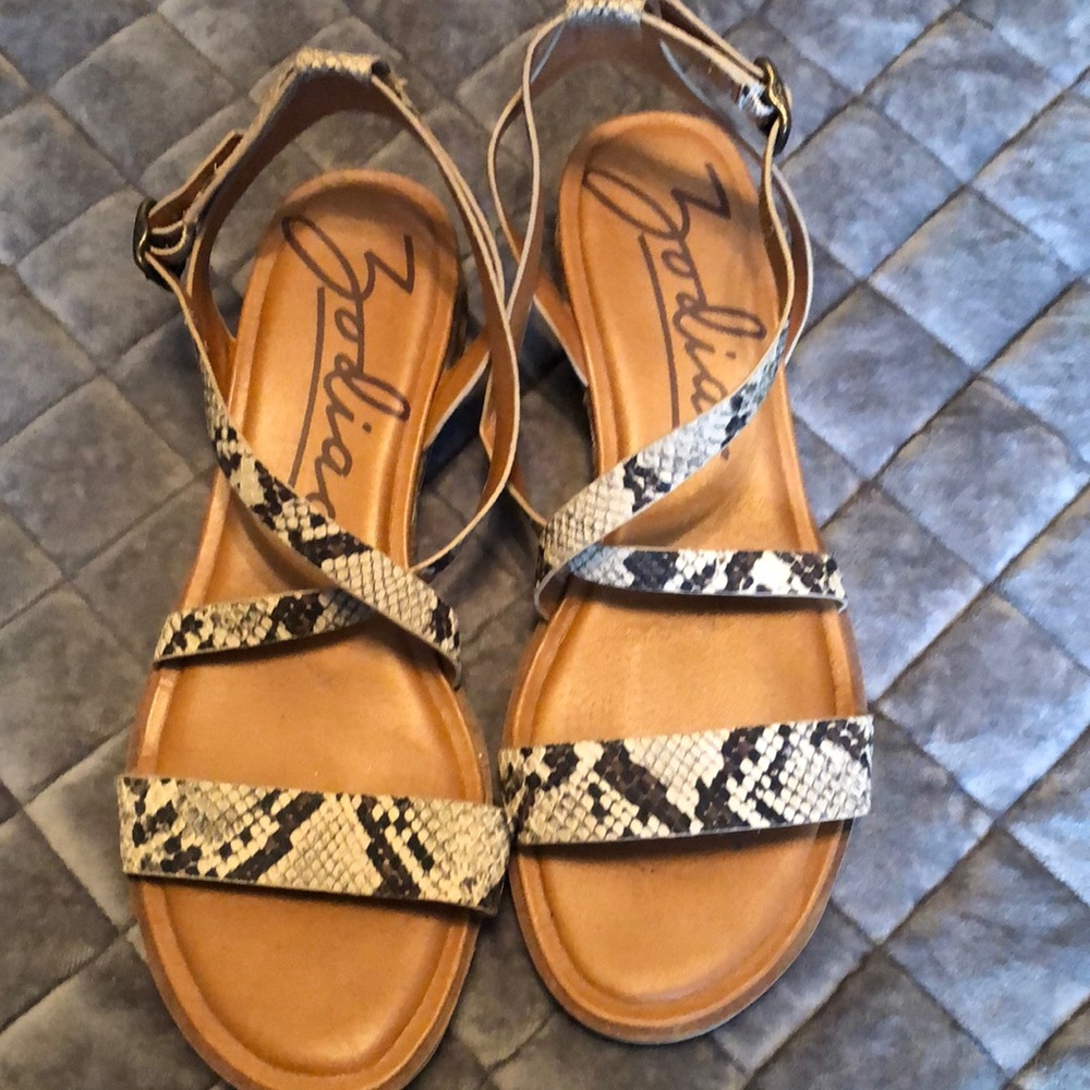 Snakeskin sandals size 9
